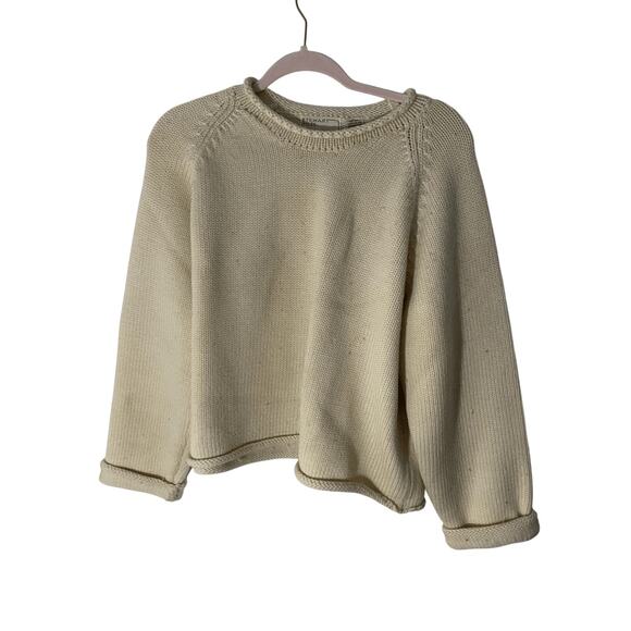 1988 Vintage Stewart Ross Cream Wool Long Sleeve Women's Sweater Coastal Grandma - Picture 1 of 4
